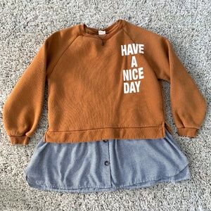 COPY - Zara Kids Girl "Have a nice day" Brown Swe…